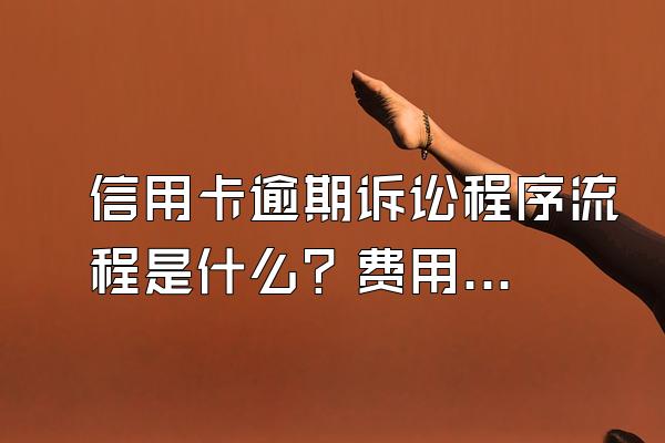 信用卡逾期诉讼程序流程是什么？费用是多少？