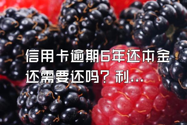信用卡逾期6年还本金还需要还吗？利息多不多？