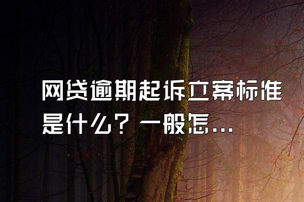 网贷逾期起诉立案标准是什么？一般怎么判？