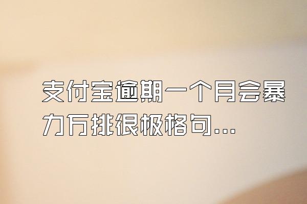 支付宝逾期一个月会暴力万排很极格句教对催收吗?
