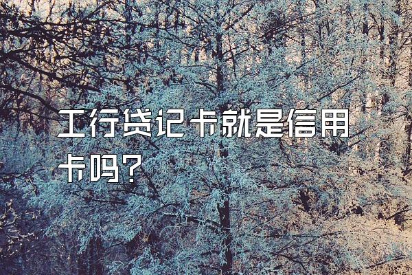 工行贷记卡就是信用卡吗？