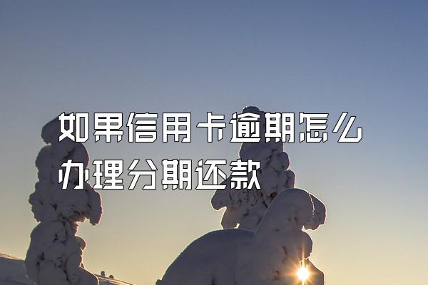 如果信用卡逾期怎么办理分期还款