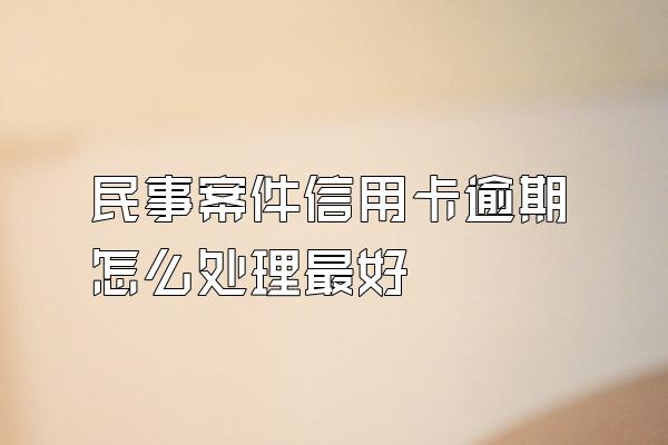 民事案件信用卡逾期怎么处理最好