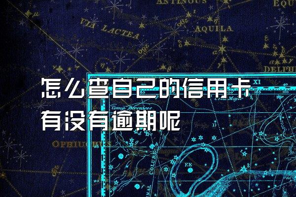怎么查自己的信用卡有没有逾期呢