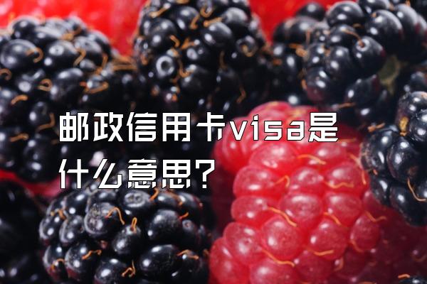 邮政信用卡visa是什么意思？
