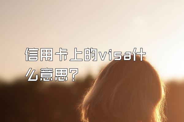 信用卡上的visa什么意思？