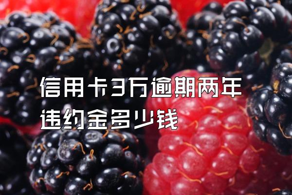 信用卡3万逾期两年违约金多少钱