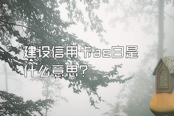 建设信用卡ae白是什么意思？