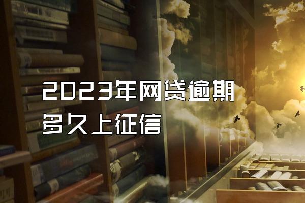 2023年网贷逾期多久上征信