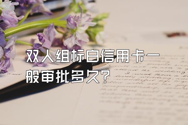 双人组标白信用卡一般审批多久？