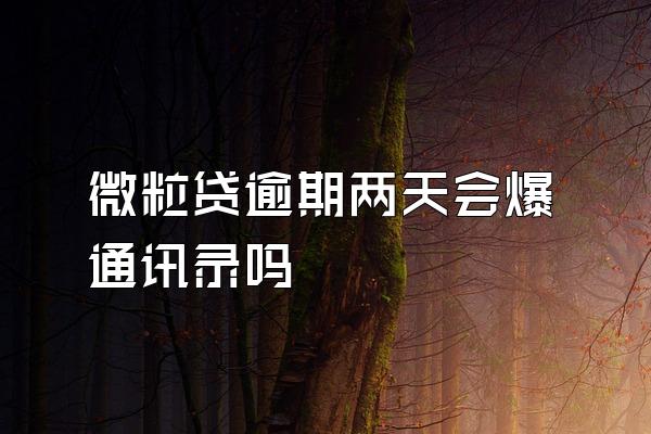 微粒贷逾期两天会爆通讯录吗