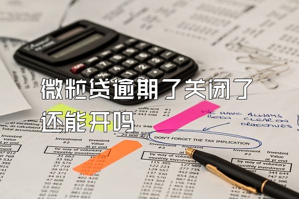 微粒贷逾期了关闭了还能开吗