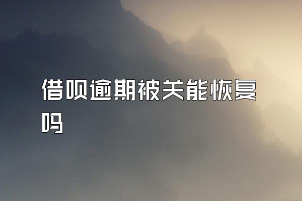 借呗逾期被关能恢复吗
