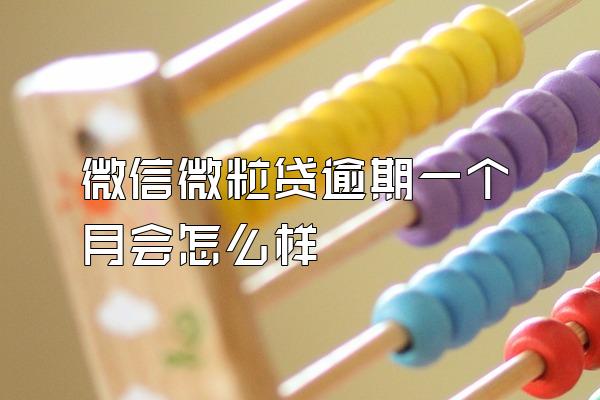 微信微粒贷逾期一个月会怎么样