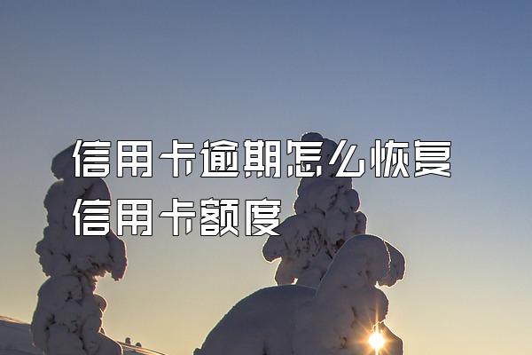 信用卡逾期怎么恢复信用卡额度