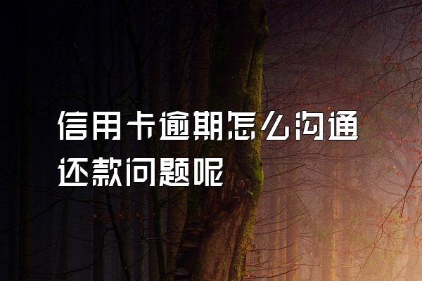 信用卡逾期怎么沟通还款问题呢
