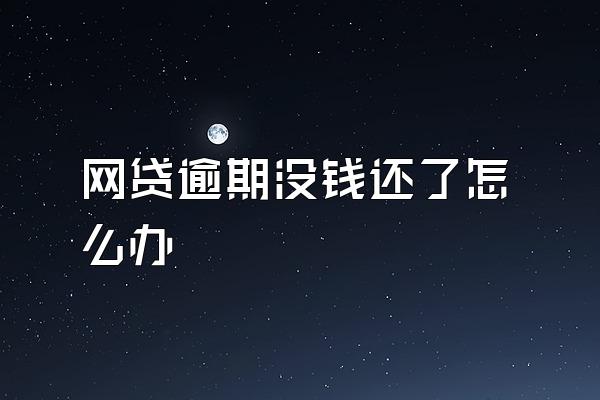 网贷逾期没钱还了怎么办