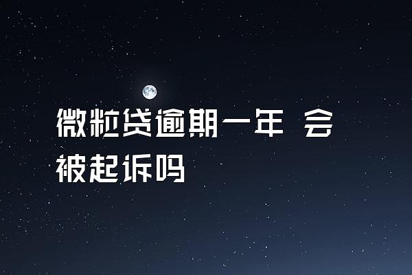 微粒贷逾期一年 会被起诉吗