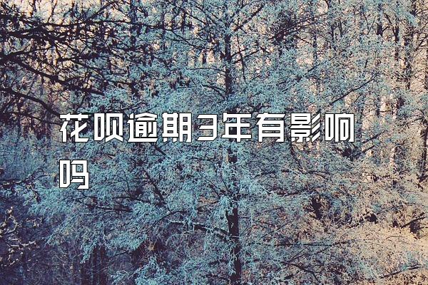 花呗逾期3年有影响吗