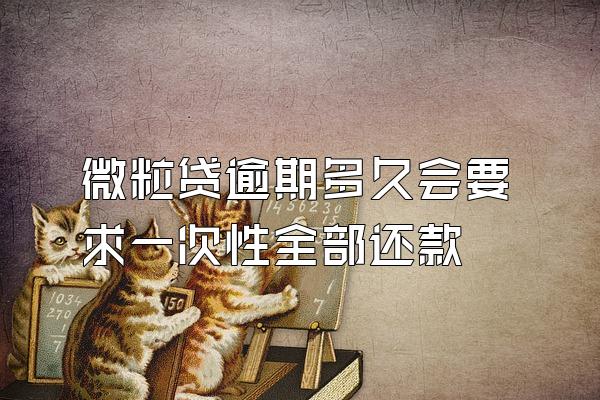 微粒贷逾期多久会要求一次性全部还款