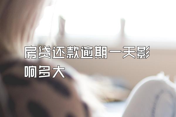 房贷还款逾期一天影响多大