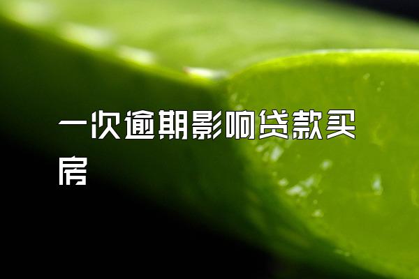 一次逾期影响贷款买房