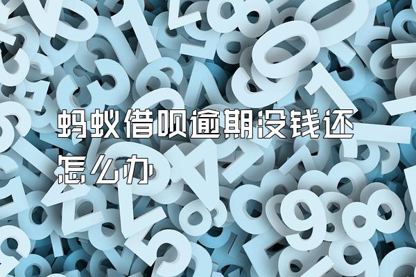 蚂蚁借呗逾期没钱还怎么办