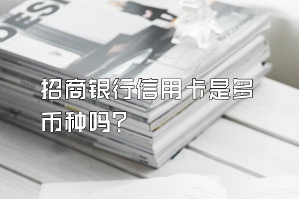 招商银行信用卡是多币种吗？