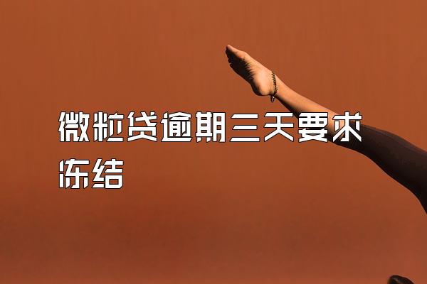 微粒贷逾期三天要求冻结