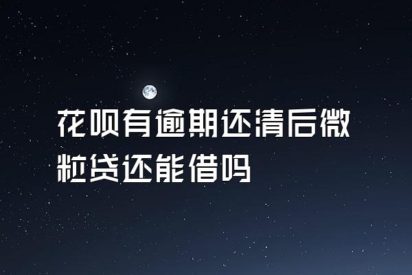 花呗有逾期还清后微粒贷还能借吗