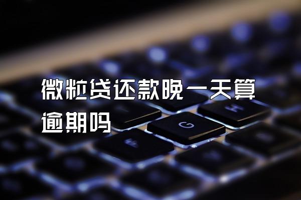 微粒贷还款晚一天算逾期吗