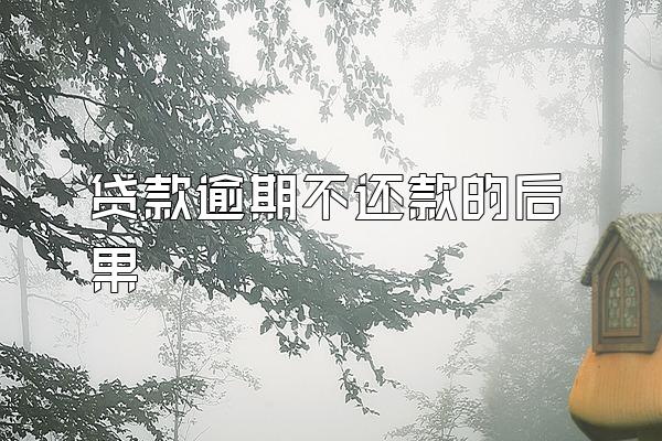 贷款逾期不还款的后果