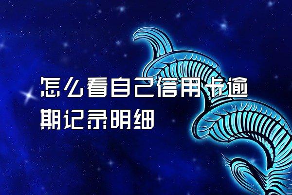 怎么看自己信用卡逾期记录明细