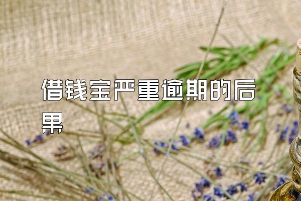 借钱宝严重逾期的后果