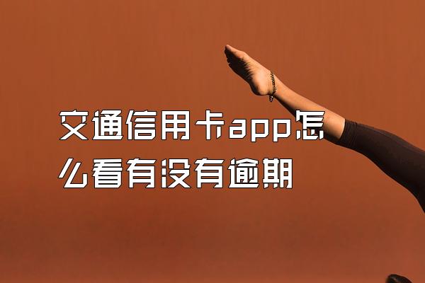 交通信用卡app怎么看有没有逾期