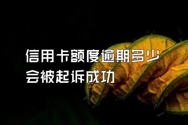 信用卡额度逾期多少会被起诉成功
