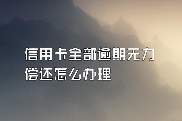 信用卡全部逾期无力偿还怎么办理