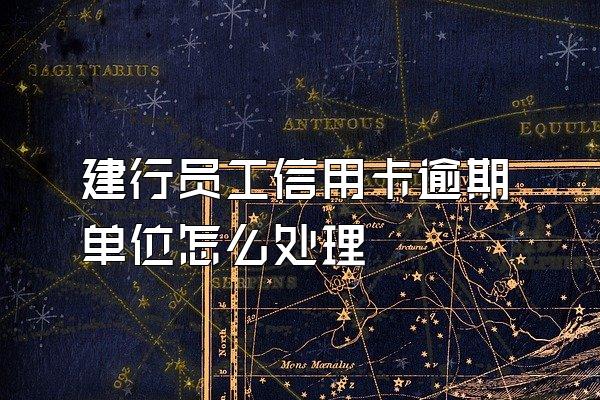 建行员工信用卡逾期单位怎么处理