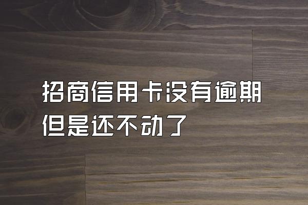 招商信用卡没有逾期但是还不动了