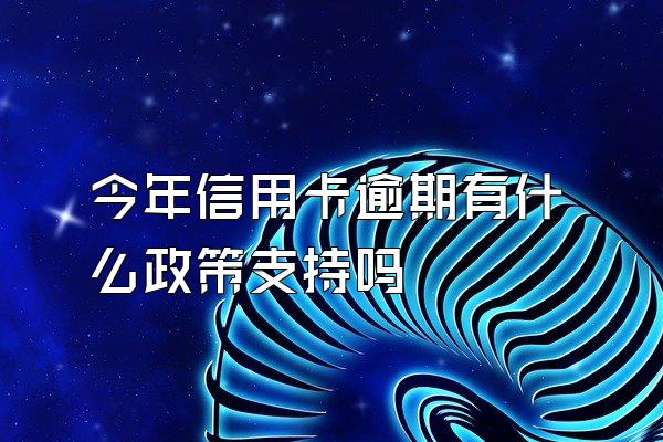 今年信用卡逾期有什么政策支持吗