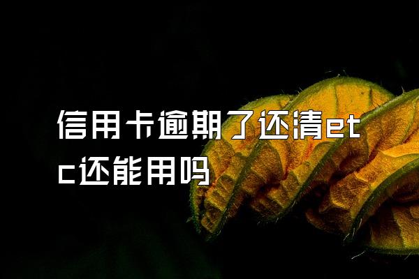 信用卡逾期了还清etc还能用吗