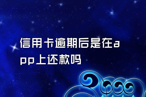 信用卡逾期后是在app上还款吗