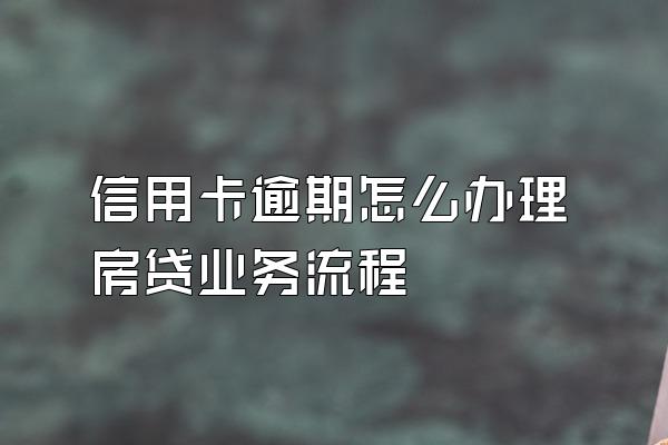 信用卡逾期怎么办理房贷业务流程