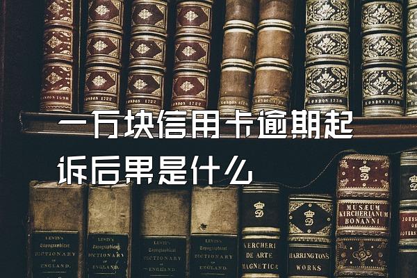 一万块信用卡逾期起诉后果是什么