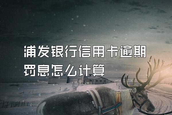 浦发银行信用卡逾期罚息怎么计算