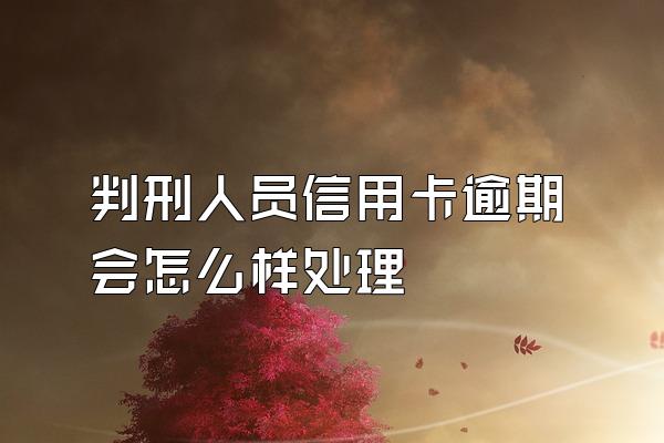 判刑人员信用卡逾期会怎么样处理
