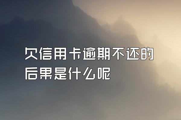 欠信用卡逾期不还的后果是什么呢