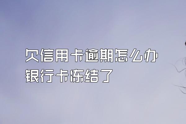 欠信用卡逾期怎么办银行卡冻结了