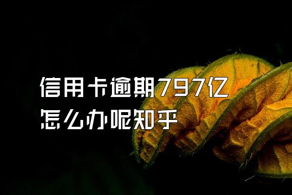 信用卡逾期797亿怎么办呢知乎