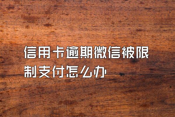信用卡逾期微信被限制支付怎么办